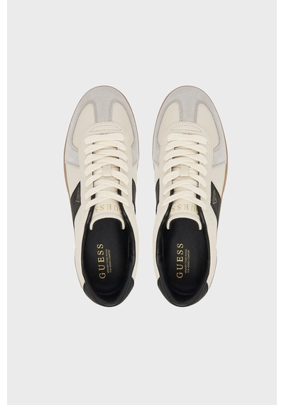 Guess Dravos Logolu Süet Detaylı Sneaker Ayakkabı Fmfdraell12 Erkek Ayakkabı Fmfdra Ell12 Whıbe Beyaz-bej