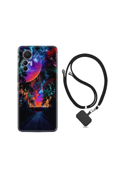 Xiaomi 12 Lite Kılıf İpli Boyun Askılı Desenli Silikon Mysterious World 1806
