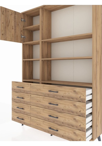 Arges Dolap 7 Raflı 8 Çekmeceli Tek Kapaklı 132x30x195 Çam-çam/çam Atlas Çam/atlas Çam Arges Dolap 7 Raflı 8 Çekmeceli Tek Kapaklı 132x30x195 Çam-çam/çam Atlas Çam/atlas Çam