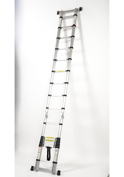 Cardilife 280 Cm+280 Cm -9+9 Basamaklı Alüminyum Teleskopik Merdiven - A Tipi Açılır Uzayan Merdiven 9+9 Basamaklı