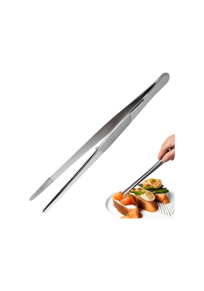 Paslanmaz Çelik Profesyonel Şef Cımbızı 30 Cm Ergonomik Tasarım Dayanıklı Mutfak Maşası Et Pişirme Barbekü Ve Pasta Süsleme İçin İdeal