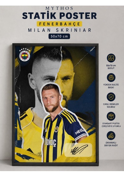 Mythos Statik Poster Fenerbahçe Milan Skriniar 50x70 Cm