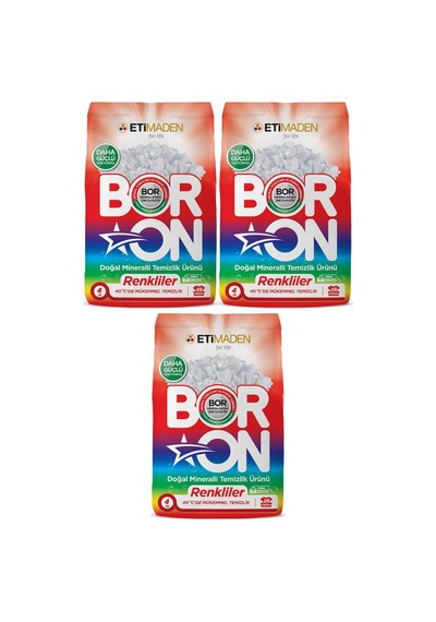 Boron Renkliler İçin Doğal Mineralli Temizlik Ürünü 3 x 4 KG