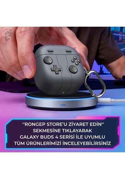 Gamepad-design Samsung Galaxy Buds 4 Pro/buds 4 İçin Kılıf Darbe Emici Köşe Korumalı Galaxy Buds4 Kulaklık Kılıfı Yumuşak Dokulu Oyun Konsolu Görünümlü Samsung Buds 4 Pro Kılıf Koyu Gri