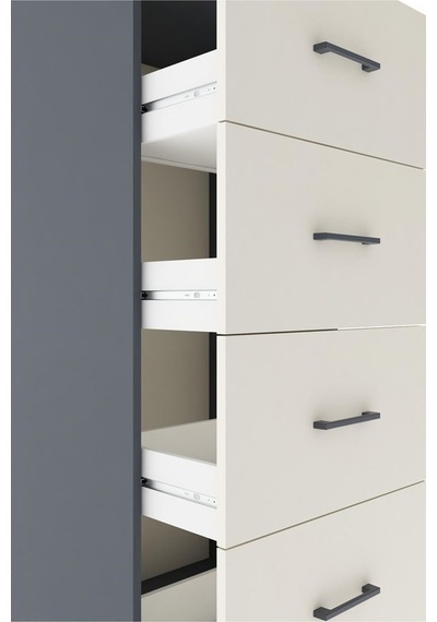 Hyperion Dolap Tek Raflı 4 Çekmeceli 60x44x182 Antrasit-aytaşı Antrasit Hyperion Dolap Tek Raflı 4 Çekmeceli 60x44x182 Antrasit-aytaşı Antrasit