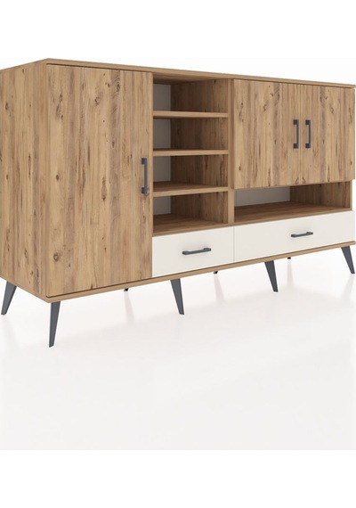Kronos Konsol 8 Raflı 2 Çekmeceli 3 Kapaklı 176x59x99 Çam-çam/ayt Çam-çam/aytaşı