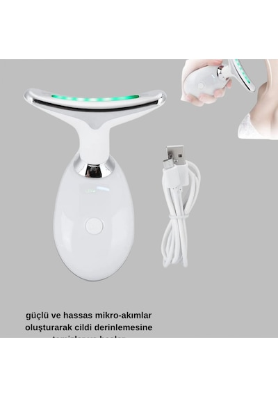 Ems Mikro Akım Cilt Sıkılaştırma Ve Gıdı Toparlama Aleti 3 Modlu Isı Terapili Yüz Ve Boyun Bakım C