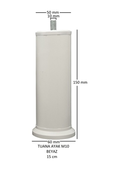 Tuana Ayak 15 cm M10 Cıvatalı Beyaz