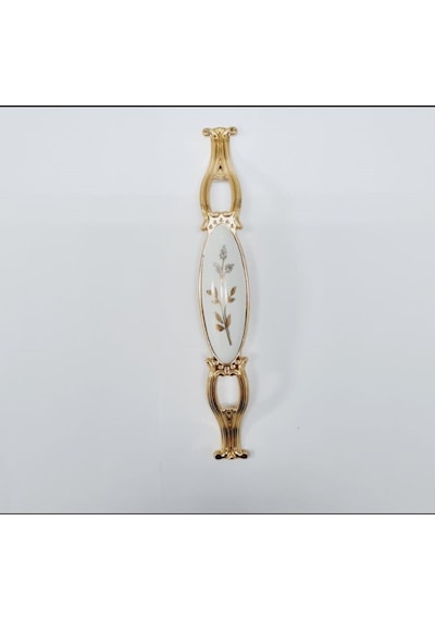 Zümre 128 Mm Metal Gold Kasa Beyaz Yaprak Desenli / 5 Adet Altın