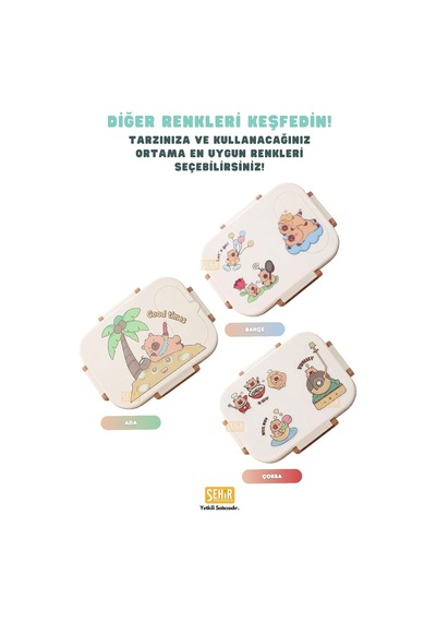 Vagonlife Bento 600ml Lunchbox Capybara Desenli Tek Katlı 2 Bölmeli Paslanmaz Çelik Sefer Tası Yemek Kutusu Bahçe Çok Renkli Vagonlife Bento 600ml Lunchbox Capybara Desenli Tek Katlı 2 Bölmeli Paslanmaz Çelik Sefer Tası Yemek Kutusu Bahçe Çok Renkli