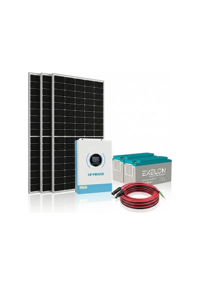 Veratech Solar Enerji Bahçe Evi Paketi 3kva İnverter 1250w Güneş Paneli 300ah Jel Akü