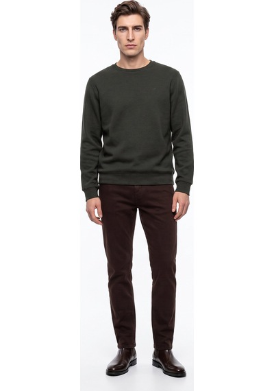 Mustang Haki Erkek Basic Nakışlı Sweatshirt M6wm-swt1590