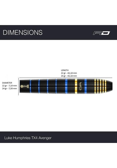 Red Dragon Luke Humphries Tx4 Avanger % 90 Tungsten Çelik Uçlu Dart Oku