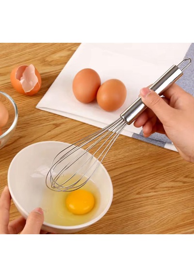 Pratik Metal Saplı Paslanmaz Çelik Çırpıcı Gümüş