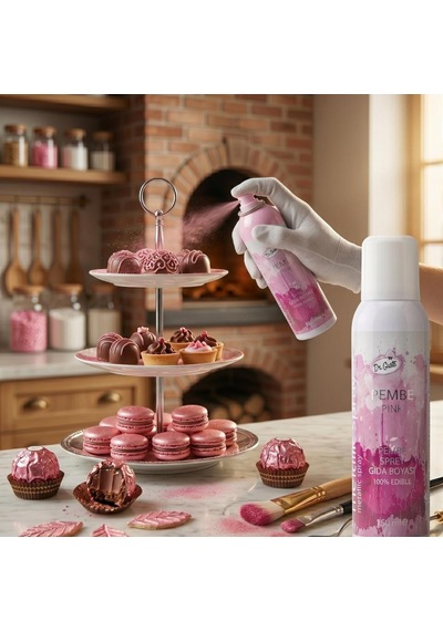 Gıda Sprey Boyası Pembe 150 Ml Pasta Ve Tatlı Dekor Spreyi