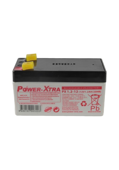 Power-Xtra 12V 1.2 Ah Bakımsız Kuru Akü (43 x 97 x 53 MM)