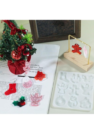 Silikon Kalıp Yılbaşı Noel Çanı Geğik Kardan Adam Kalıbı 9 Lu Reçine Kalıp Diğer