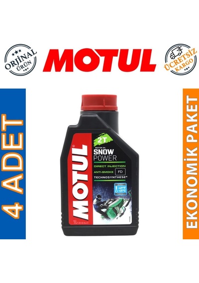 Motul SnoWpoWer 2t 1 L 2 Zamanlı Kar Motosiklet Yağı (4 Adet)