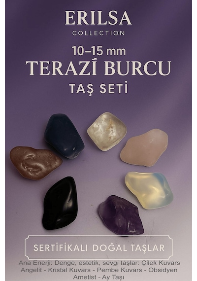 Sertifikalı Terazi Burcu Doğal Taş Kütle Seti 10-15 Mm - Denge Es