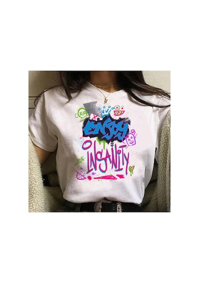 Tarzsokak Beyaz Jinx Arcane Maymun Anime Cosplay Tees Unisex Grunge Estetik Ka
