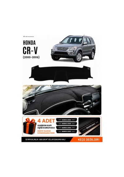 Honda Cr-v 2000-2006 Uyumlu Torpido Koruma, Torpido Örtüsü, Torpido Kılıfı - Siyah-gri - Ho014