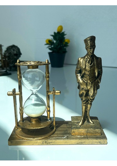Kum Saati Ve Atatürk Dekoratif Biblo Standlı Masa Üstü Süs Eşya