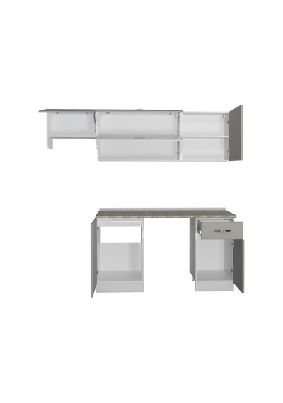 Decoraktiv Elite 220 Mdf Hazır Mutfak Dolabı - Tezgah Dahil - Kumtaşı Kum Beji