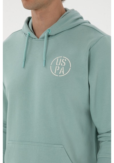 U.S. Polo Assn. Erkek Regular Fit Kapüşonlu Mint Sweatshirt 50313718-VR090