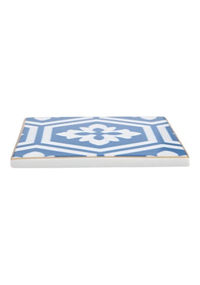 Porland Morocco Desen 2 Mavi Bardak Altlığı 10x10 Cm Mavi