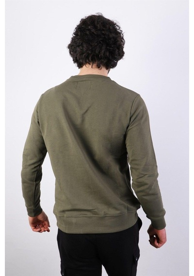 Haki Erkek Baskılı Sweatshirt Çok Renkli