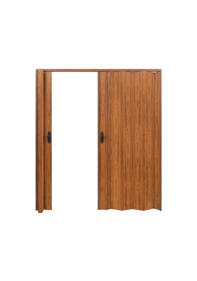 Faran Dekorasyon 170 x 215 Ceviz Renk Camsız Çift Açılım Pvc Akordiyon Kapı  - FRNAKMODEL-0-150