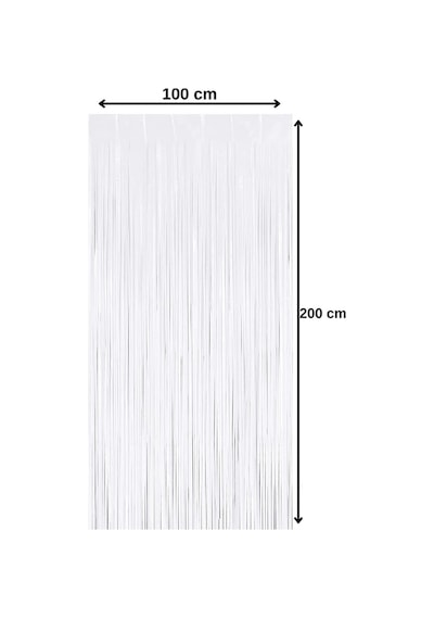 Metalize Arka Fon Kapı Perdesi Beyaz 100x200 CM