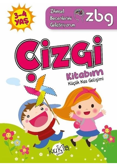 3 - 4 Yaş Çizgi Kitabım - Küçük Kas Gelişimi - ZBG Zihinsel Becerilerimi Geliştiriyorum - Buçe Dayı - Kukla