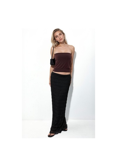 Hiccup Busem Askısız Örme Crop Top Kahve Kahvesi