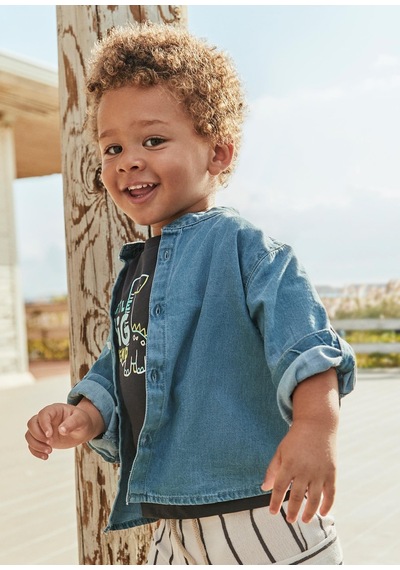 Mayoral Erkek Bebek Uzun Kol Denim Gömlek Lacivert Lacivert