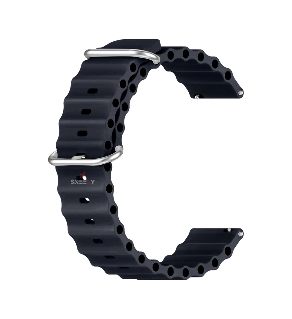 Huawei Watch Gt6 46mm İle Uyumlu Dalga Desenli Tokalı Yumuşak Ocean Soft Silikon Kordon
