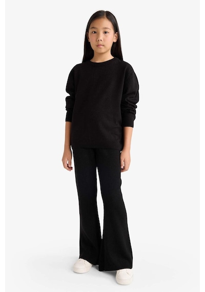 Defacto Kız Çocuk Beli Lastikli Flare Fit Pantolon F3823a825wnbk81 Siyah