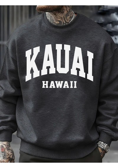 Startmore Startmorekauai Hawaii Mektup Baskılar Erkek Kazak Moda Hip Hop Kazak Polar Büyük Boy Giysiler Sonbahar Antrasit