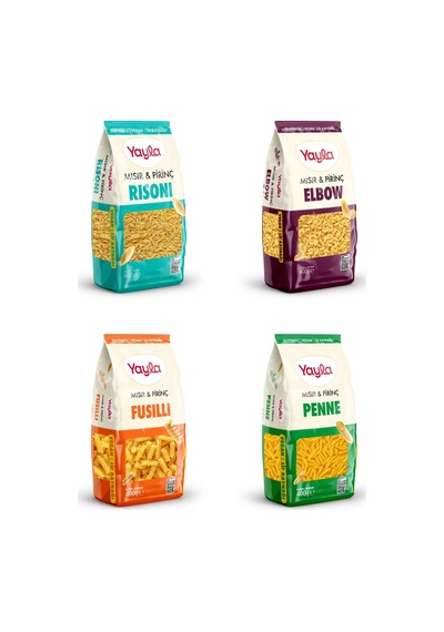 Yayla 4 Lü Doğal Glutensiz Makarna Serisi Mısır&pirinç 400 Gr Risoni-fusilli-penne-elbow
