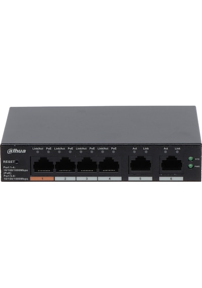Dahua Cs4006-4gt-60, 4 Port, Gigabit, Poe 60w, 2 Port Uplink, Cloud Yönetilebilir, Switch