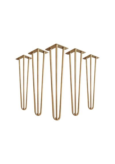 Masa Mobilya Ayakları İçin Metal Altın Gold Firkete Takımı 90 Cm