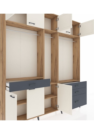 Arges Dolap 8 Raflı 4 Çekmeceli 3 Askılı 220x30x243 Çam-aytaşı/antrasit Aytası/antrasıt Arges Dolap 8 Raflı 4 Çekmeceli 3 Askılı 220x30x243 Çam-aytaşı/antrasit Aytası/antrasıt