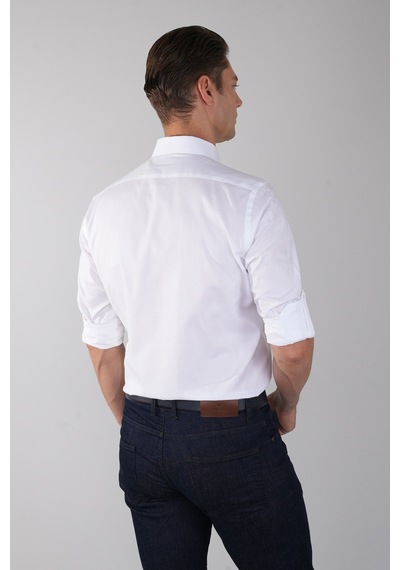Bisse Paşa Yaka Düğmeli Regular Fit Uk Gömlek Beyaz Gmok3ps22400001 D01 Beyaz
