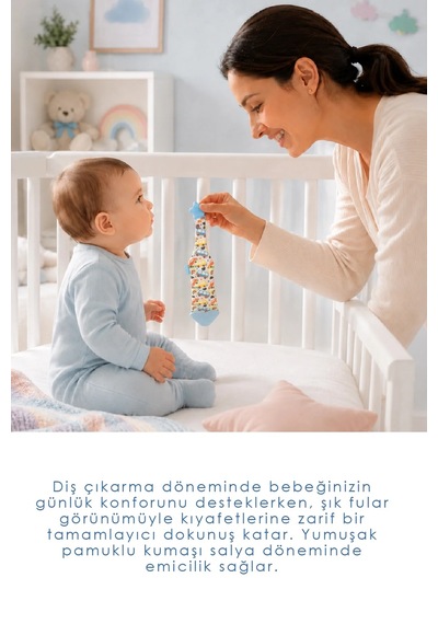 Babyjem Silikon Diş Kaşıyıcı Fular & Kravat Diş Kaşıyıcı Mavi Outlet