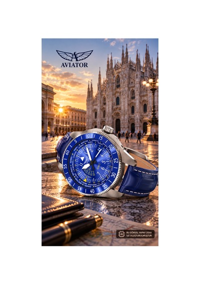 Aircobra Gmt V.1.37.0.308.4 Takvimli Lacivert Deri Kordon 42,8 Mm Erkek Kol Saati 10 Atm Gümüş - 929100479 Metalik Aircobra Gmt V.1.37.0.308.4 Takvimli Lacivert Deri Kordon 42,8 Mm Erkek Kol Saati 10 Atm Gümüş - 929100479 Metalik