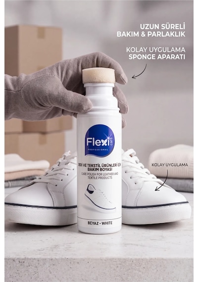 Luxetone Kendinden Sünger Başlıklı Likit Beyaz Ayakkabı Boyası, Deri Yenileyici Ve Çizik Kapatıc...