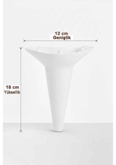 İMT AKSESUAR Aspen 18 Cm Beyaz 8'li Set Beyaz Koltuk Baza Dolap Tv Ünitesi Yatak Odası Konsol Ayağı