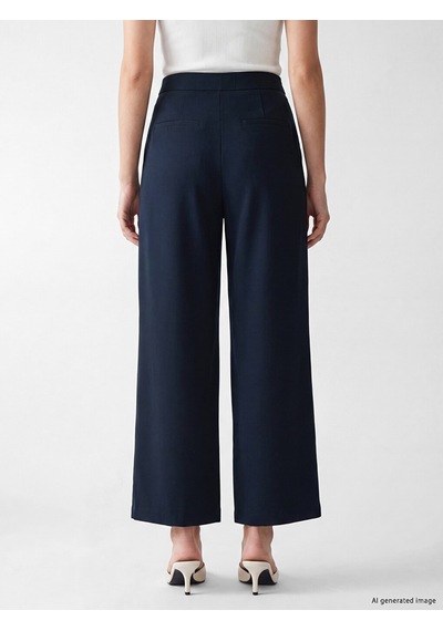 Lcw Modest Lacivert Loose Fit Kadın Pileli Kumaş Pantolon