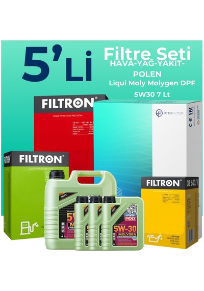 Filtron Isuzu D-Max 1.9 Filtre Bakım Seti Liqui Moly Motor Yağlı (2017-2023) 5 Li -