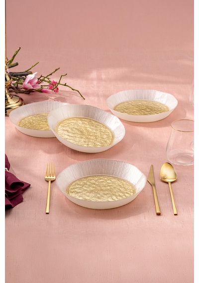 Emsan Golden 4 Parça Cam Dik Kase 21 Cm Gold